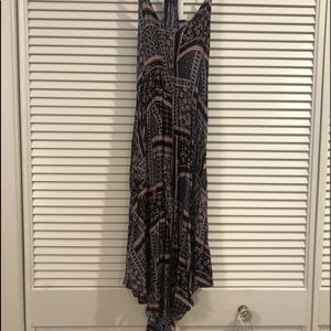 Astr dress size lg racer back brown and black 100 % rayon